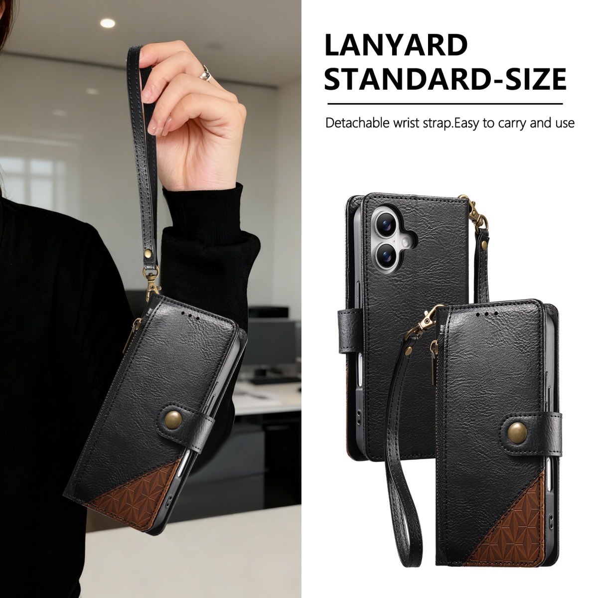 Leather Card Wallet - Custodia a Portafoglio in Pelle PU