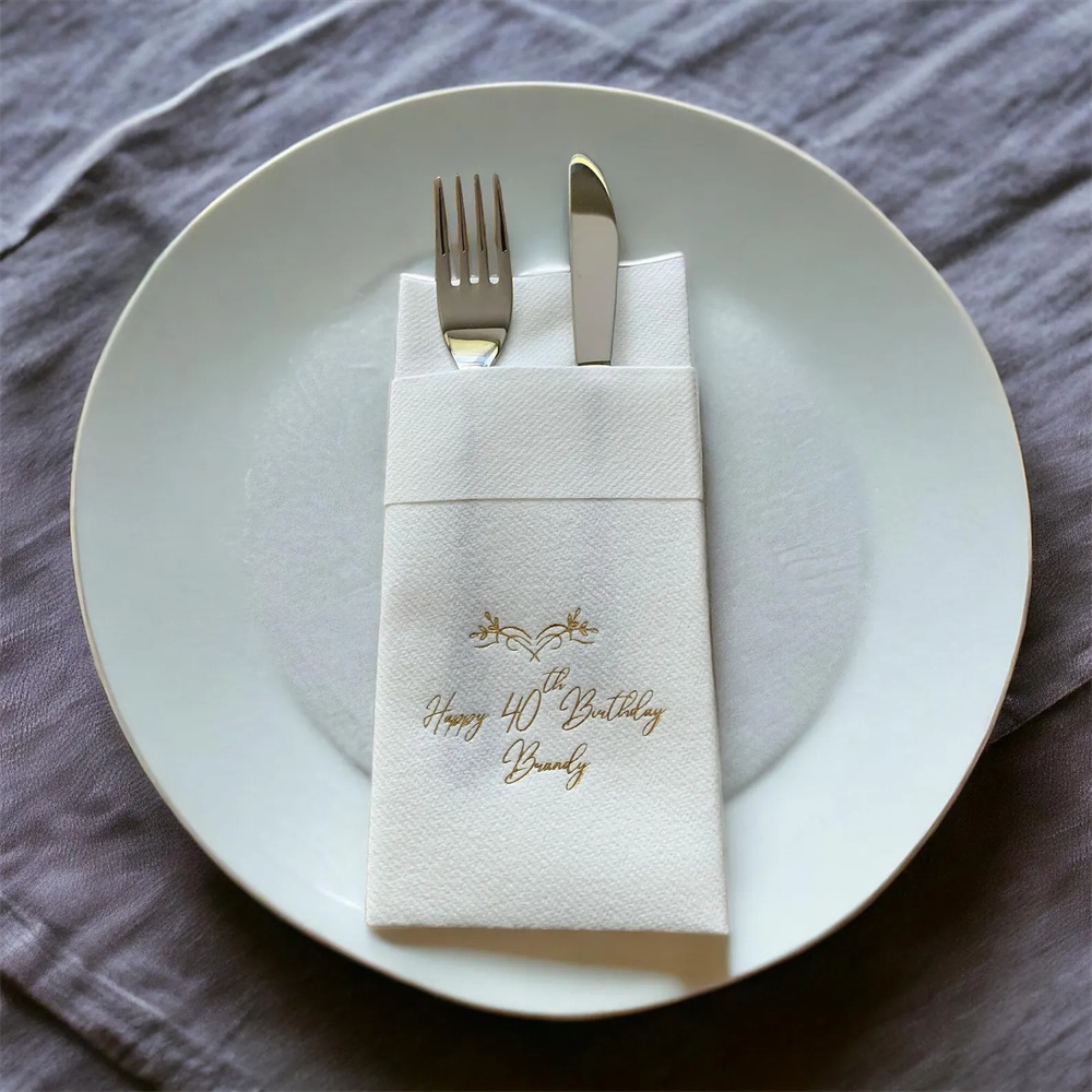 Linen Napkin Set - 25 Tovaglioli Personalizzati Effetto Lino, per