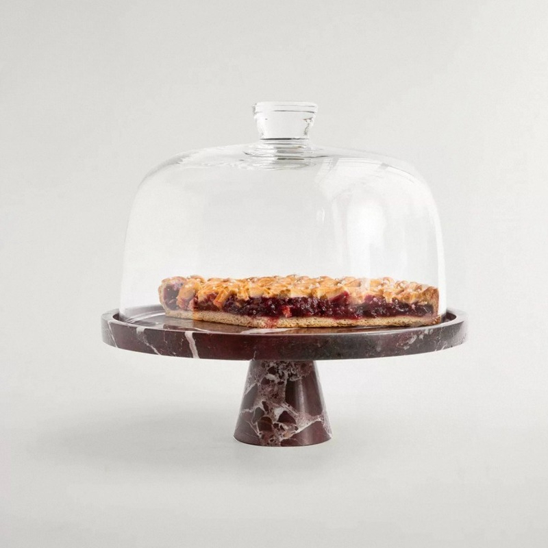 Marble Serving Board - Moderno Porta Torta Minimalista in Marmo,