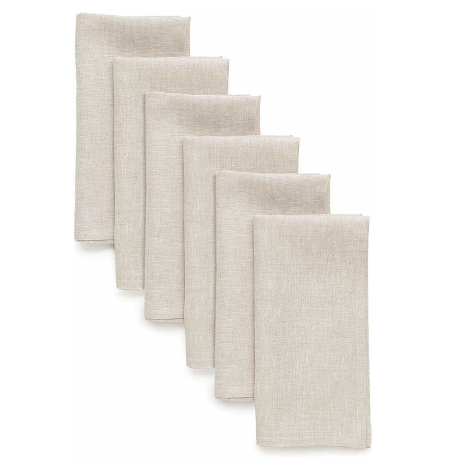 Linen Napkin Set - Tovagliolo naturale da 6 pezzi 100%