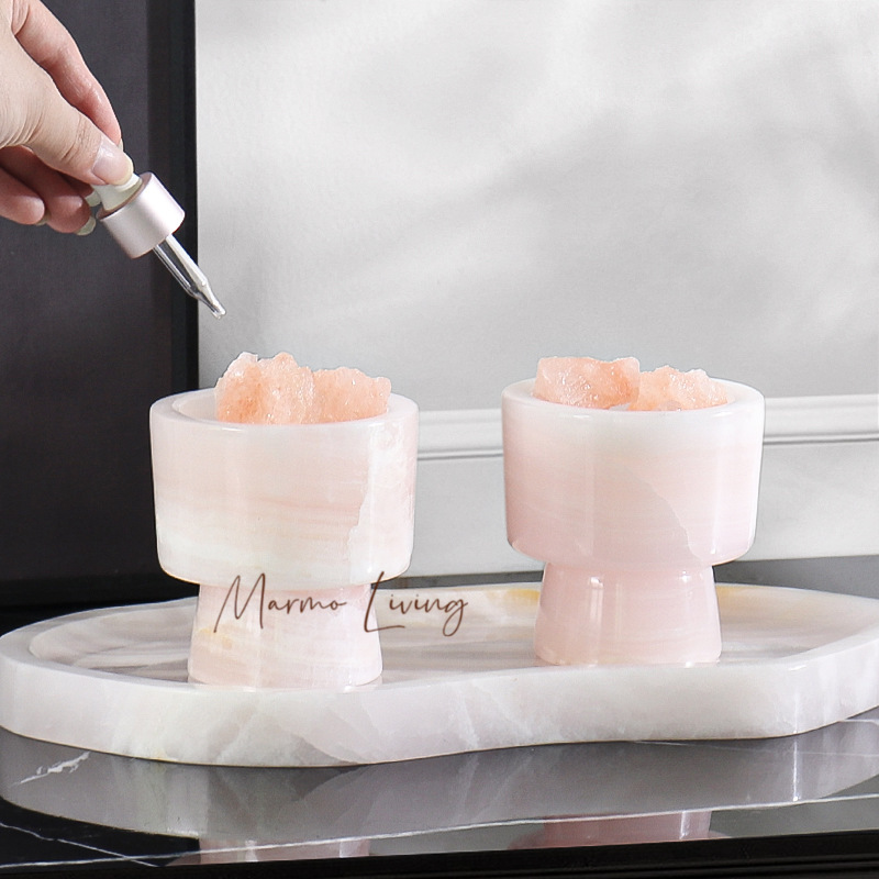 Scented Candle Luxury - Vassoio in marmo naturale con onice