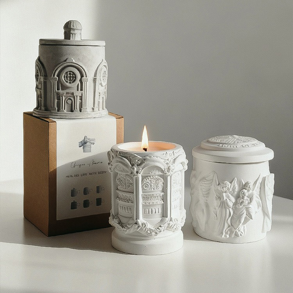 Scented Candle Luxury - Candela in Tazza di Gesso, Candela