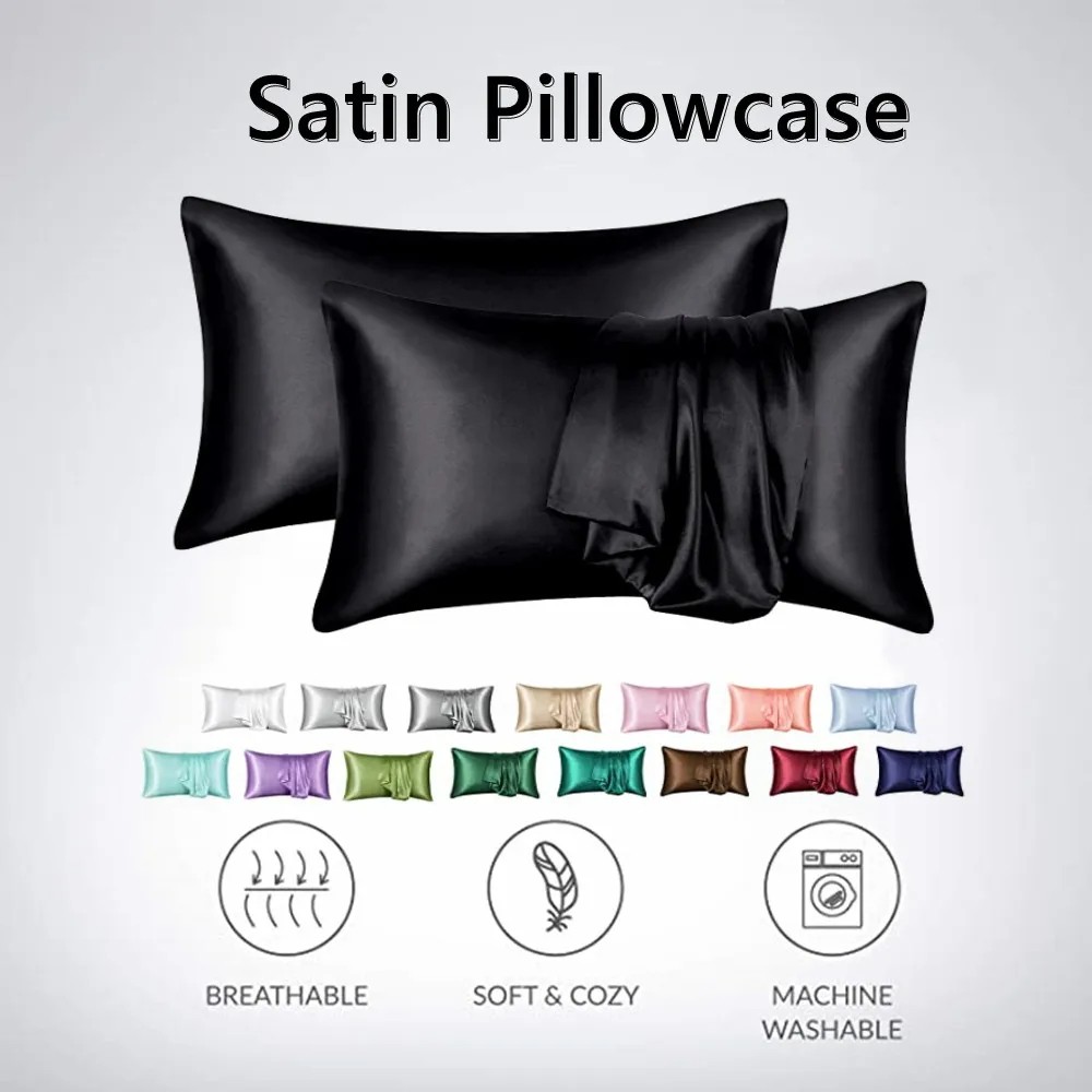 2 pz/lotto Solido Raso Setoso  - Silk Pillowcase Set recensione e prezzo